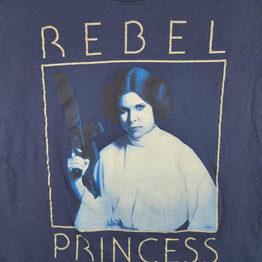 Disney Star Wars Rebel Princess Leia Shirt Womens 2XL Blue Graphic Tee Movie